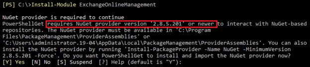 Screenshot of a system message containing the following: