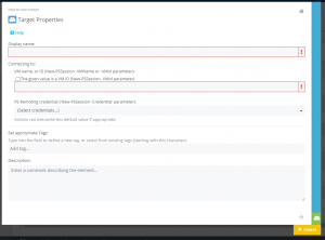 Screenshot of the Admin App: The Tab "Target Properties" of the target configuration is open.