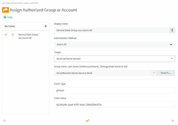 Screenshot of the ScriptRunner Admin App: Adding an ADD Security Group