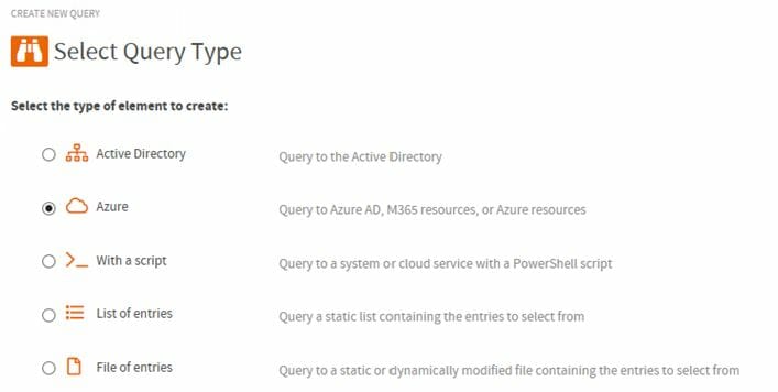 Screenshot of the ScriptRunner Admin App: List of query types, the item