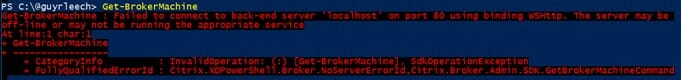 PowerShell output from running Get-BrokerMachine