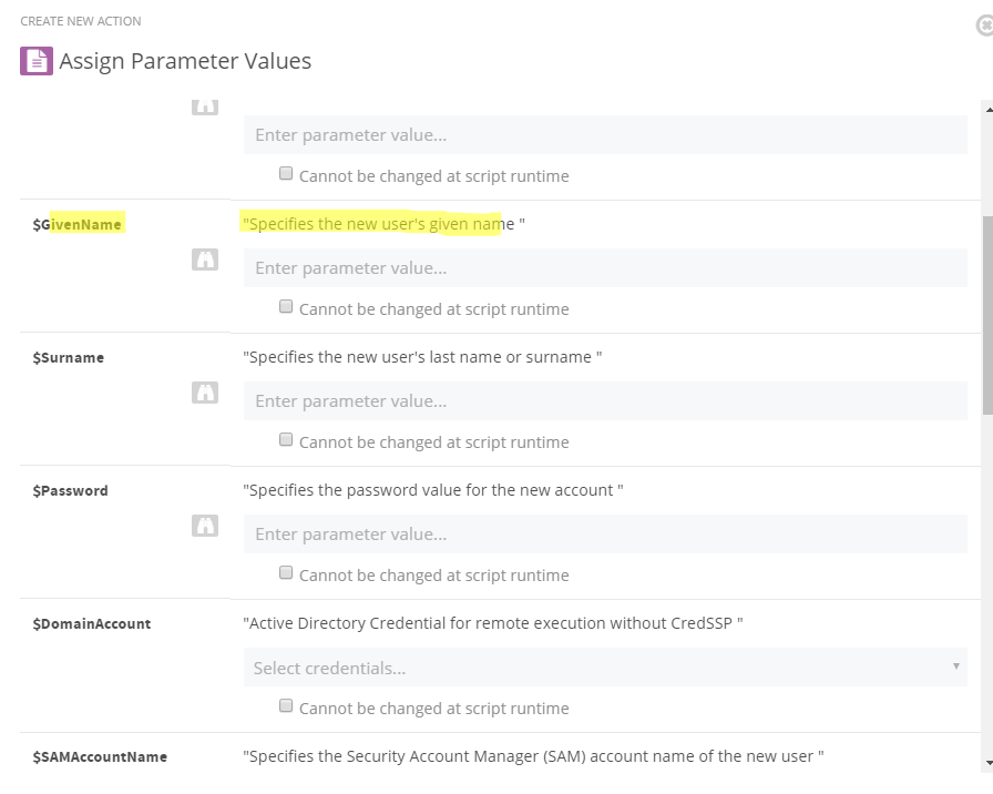 powershell-params-in-scriptrunner-action-properties