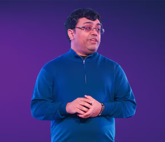 Emad Mostaque speaking at SuperAI 2024