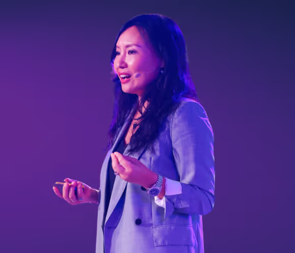 Jen Zhu Scott speaking at SuperAI 2024