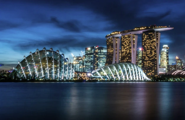 Marina bay sands landscape at night