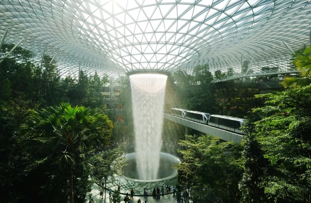 Waterfall at gardens by the bay
