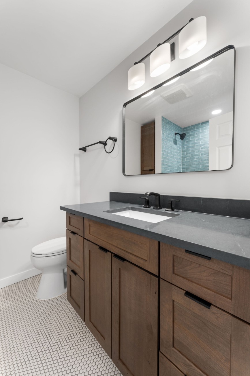 Luxury Bathroom vanity installation in master bathroom