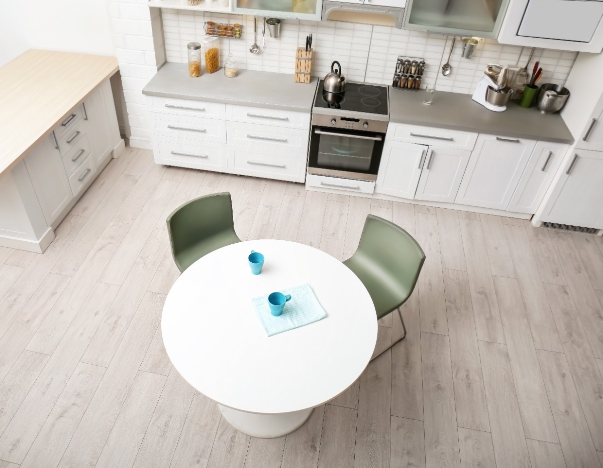 Fresh tile flooring installed as part of kitchen remodel
