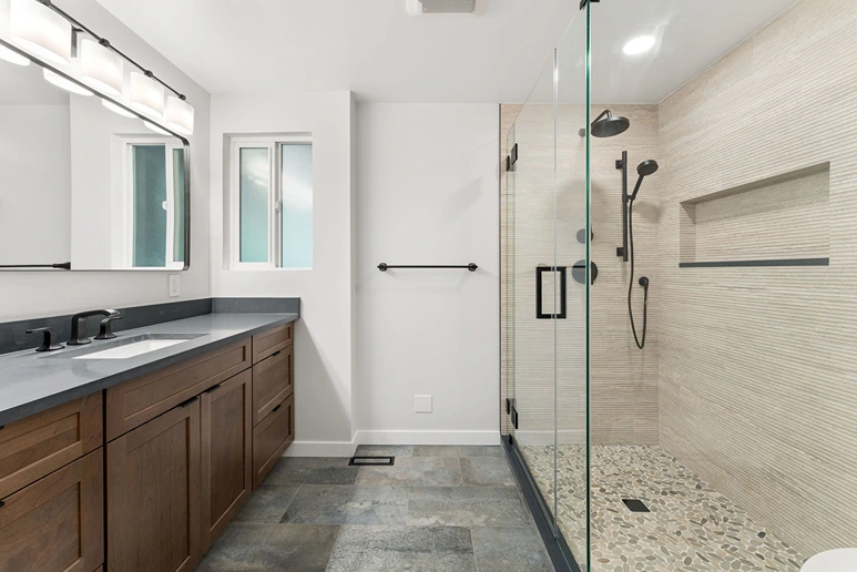 Master Bath Expansion and Hall Bath Update in Edmonds - After image