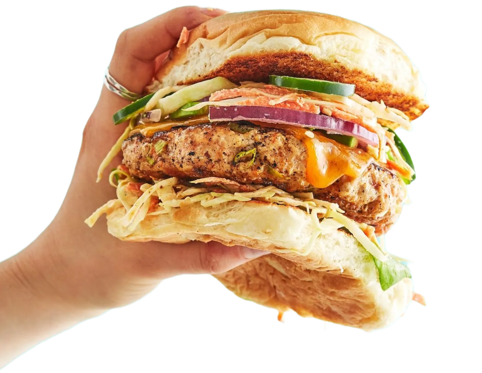 Eating burger
