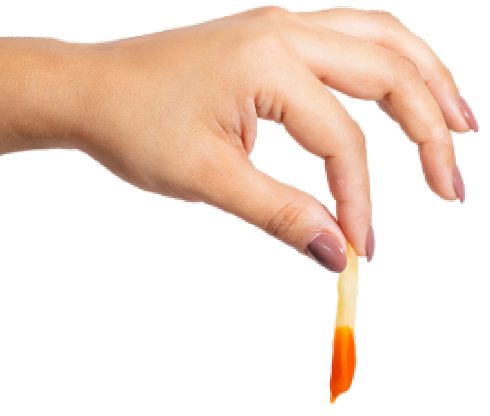 Hand holding fry