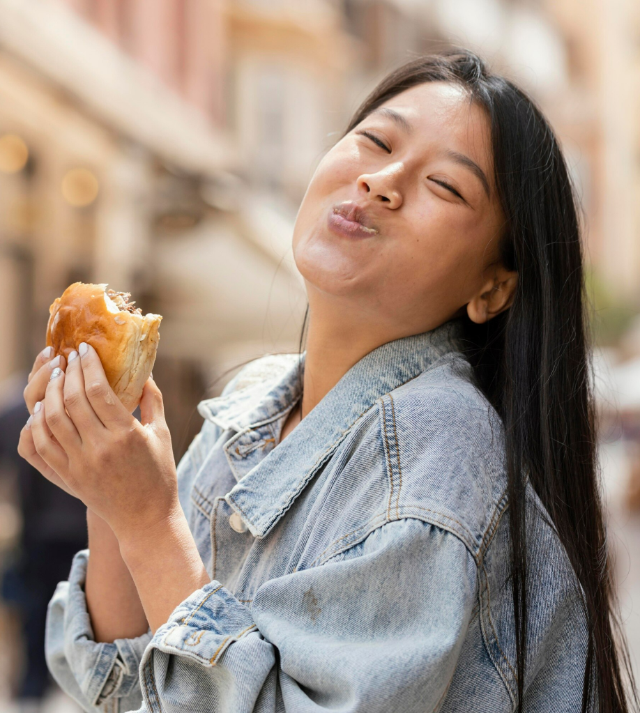 Eating food