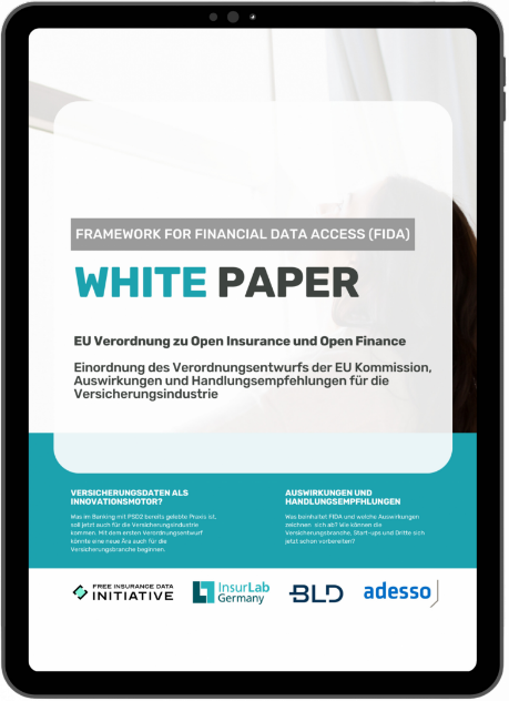 Tablet mit geöffnetem Whitepaper "EU Verordnungsentwurf"