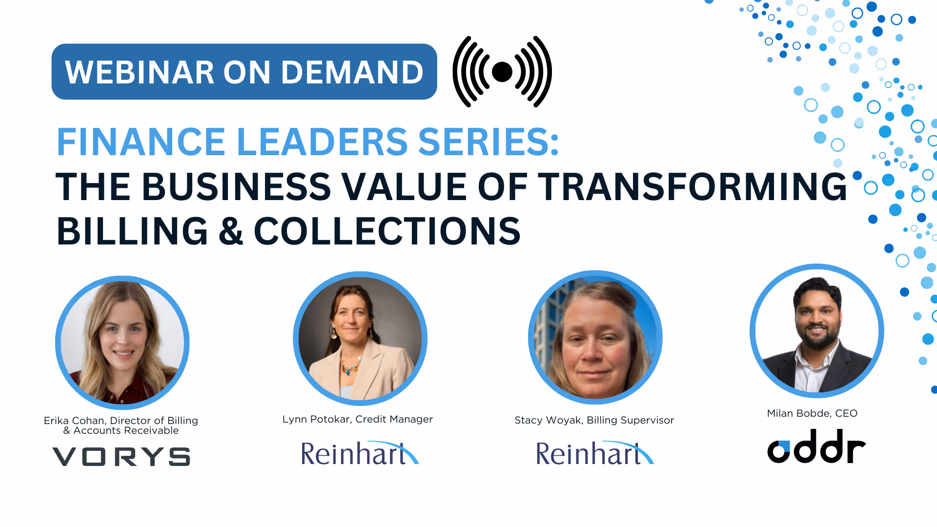 Oddr Finance Leaders Series roundtable: “The Business Value of Transforming Billing & Collections”