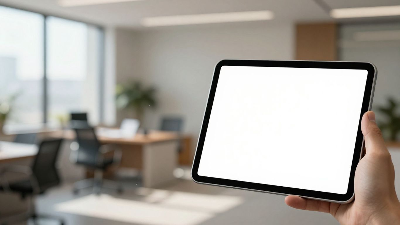 Law firm office with tablet showing streamlined process