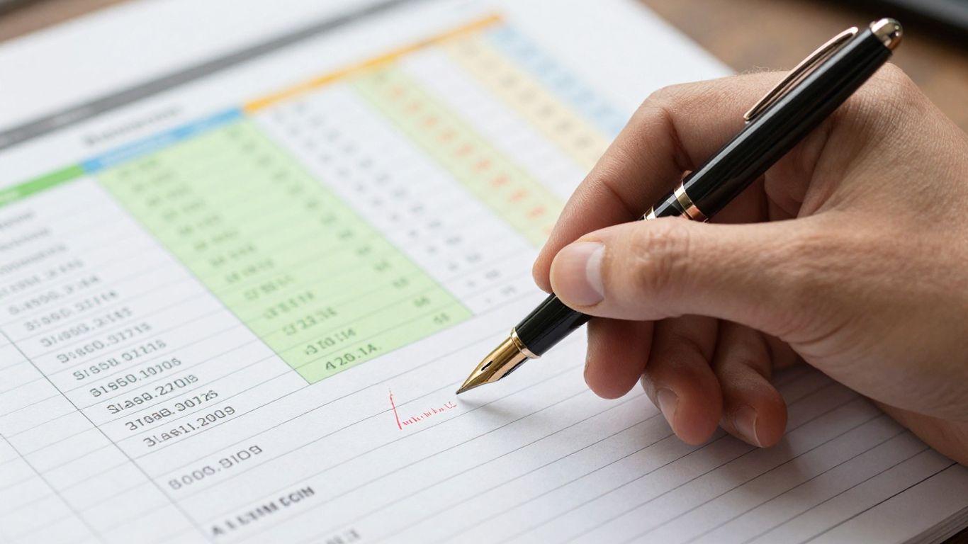 Accountant reviewing financial reports