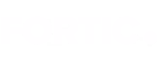 The word 'FORTIC.' in bold, uppercase white letters on a black background.