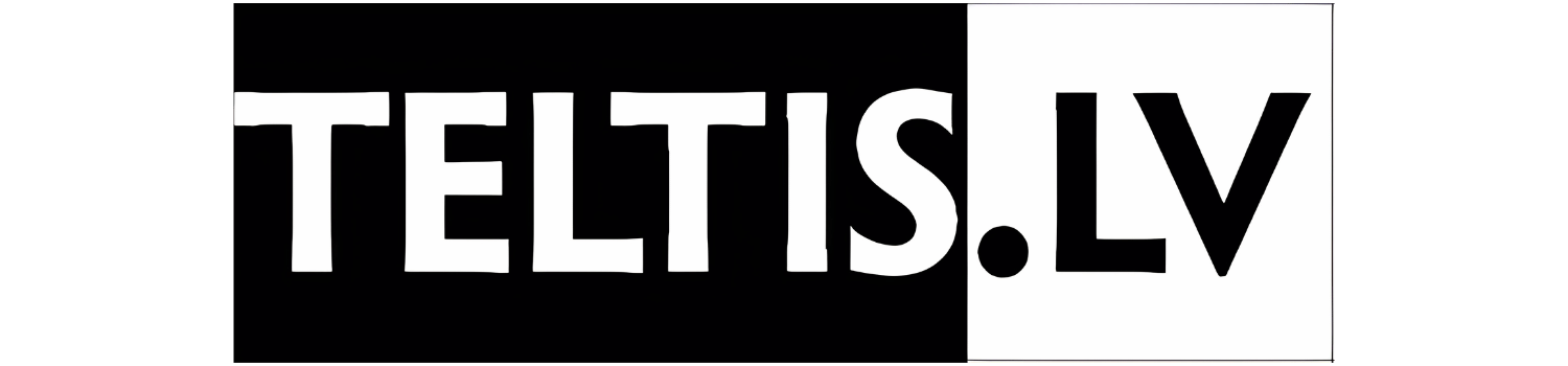 Text logo reading TELTIS.LV with 'TELTIS' in white on a black background and '.LV' in black on a white background.