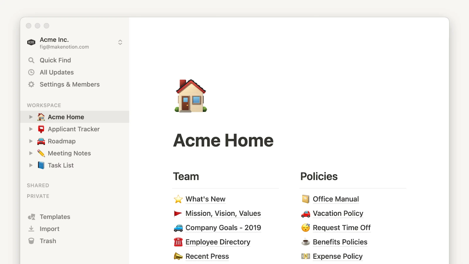 Centralized Knowledge Hub with Notion’s Workspace Home