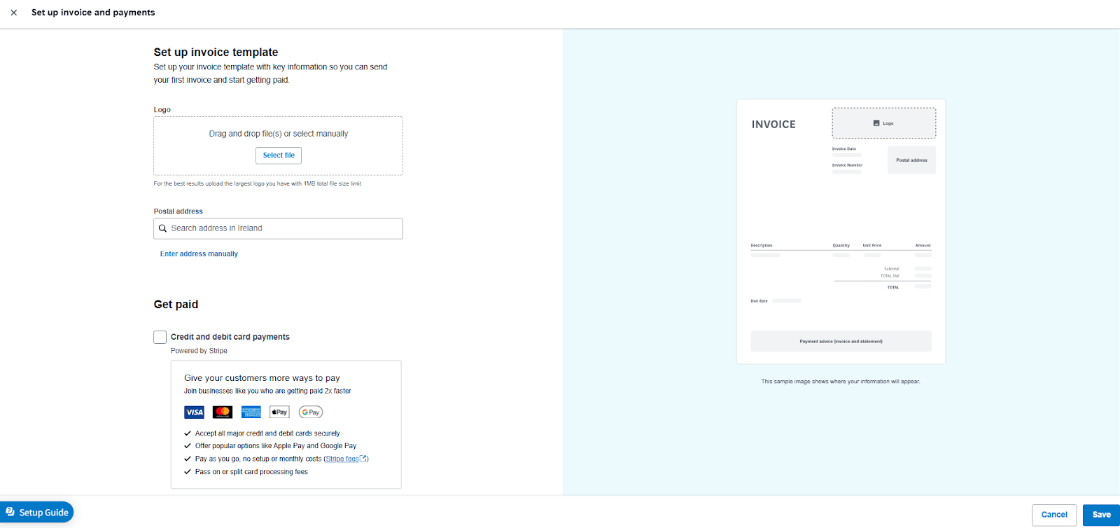 Customize your invoice layout and enable quick payments
