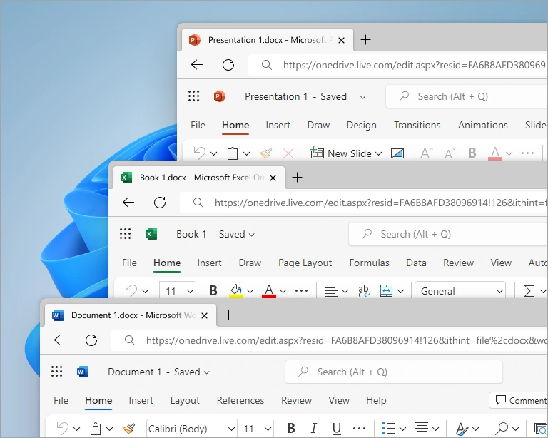 Microsoft 365 productivity apps including Word, Excel, and PowerPoint