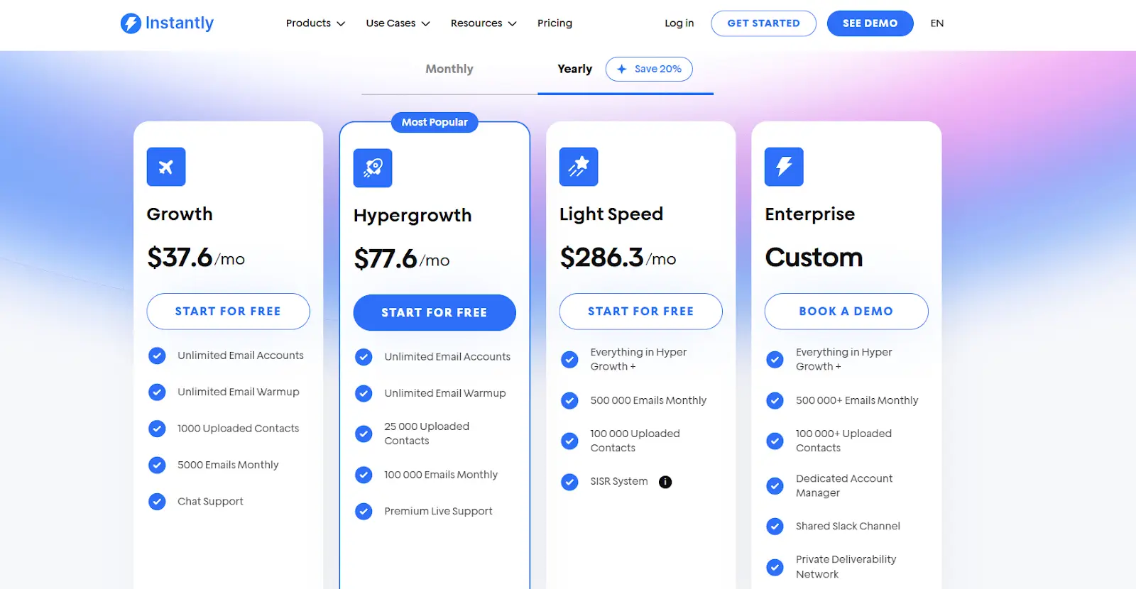 Choose the Instantly plan that matches how fast you want to scale outbound