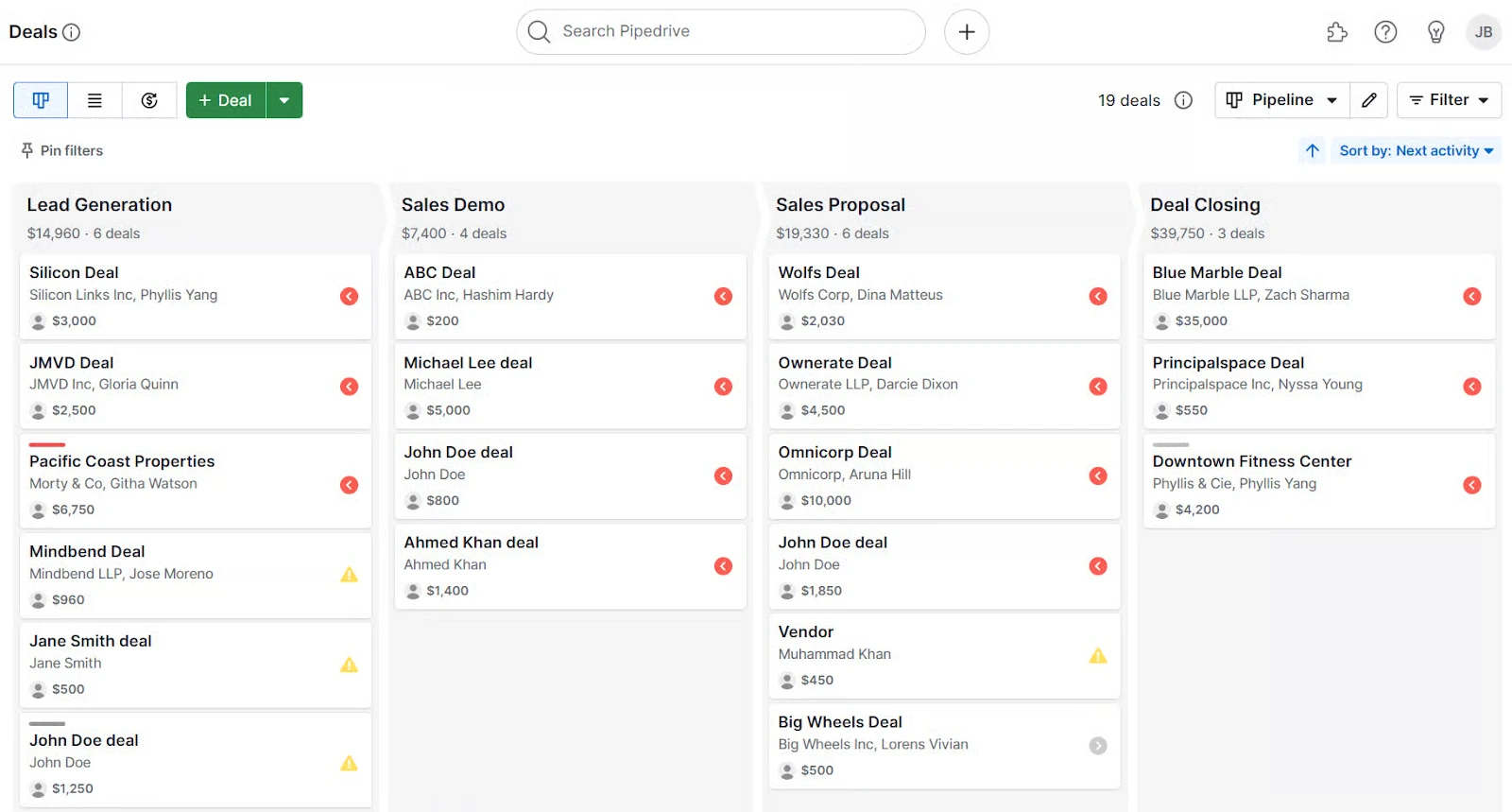 Visual sales pipelines that mirror your real process