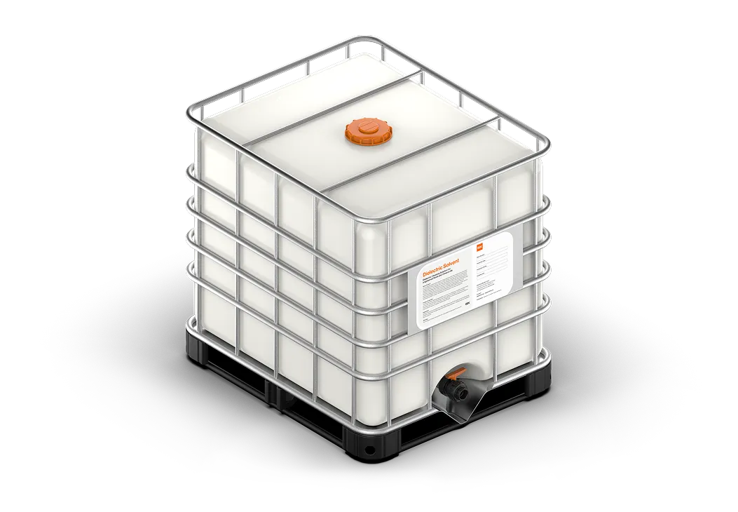 Dielectric Solvent fluid container