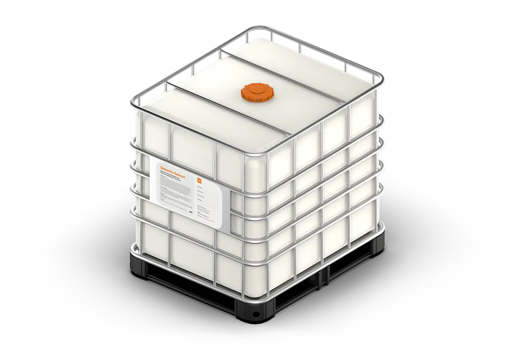 Dielectric Solvent fluid container
