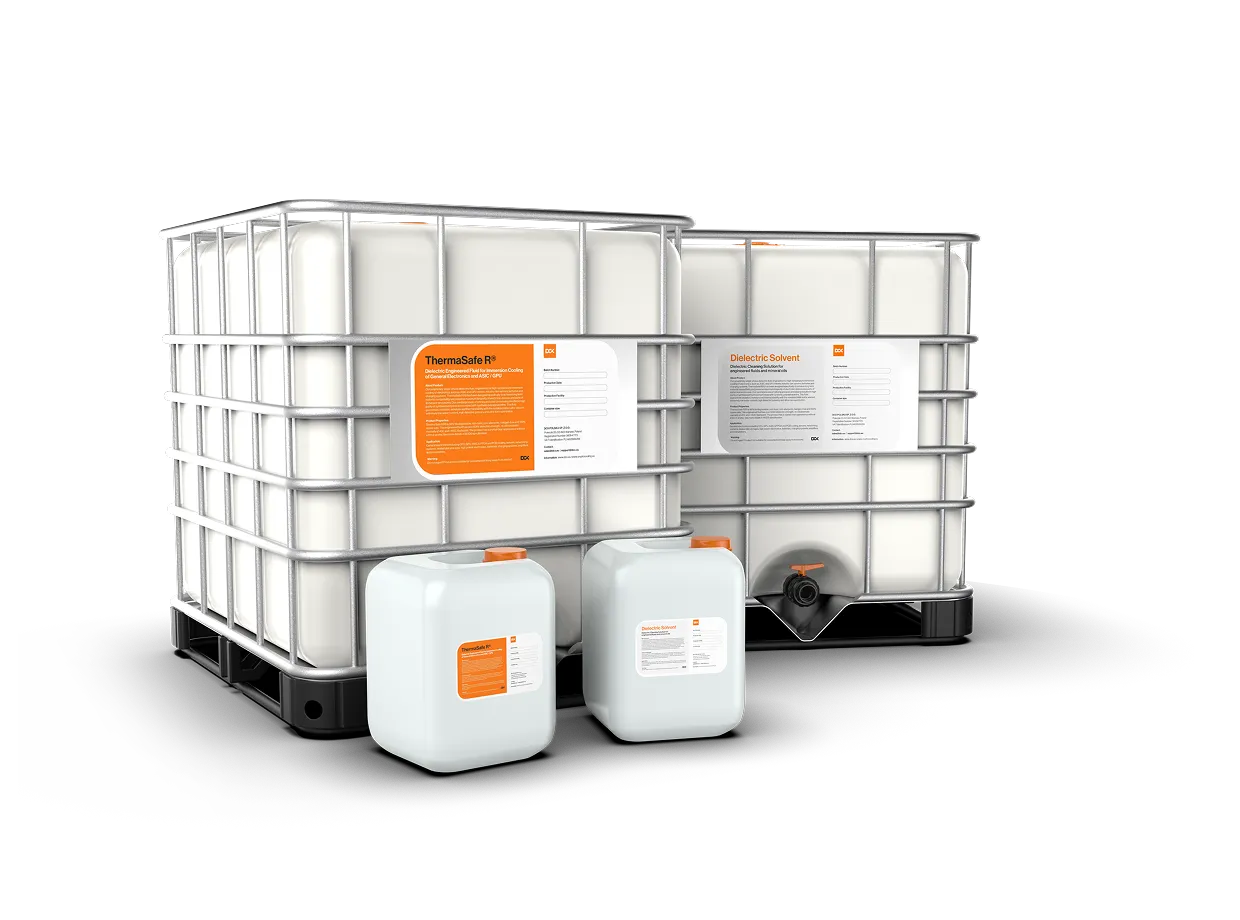 Dielectric fluids containers