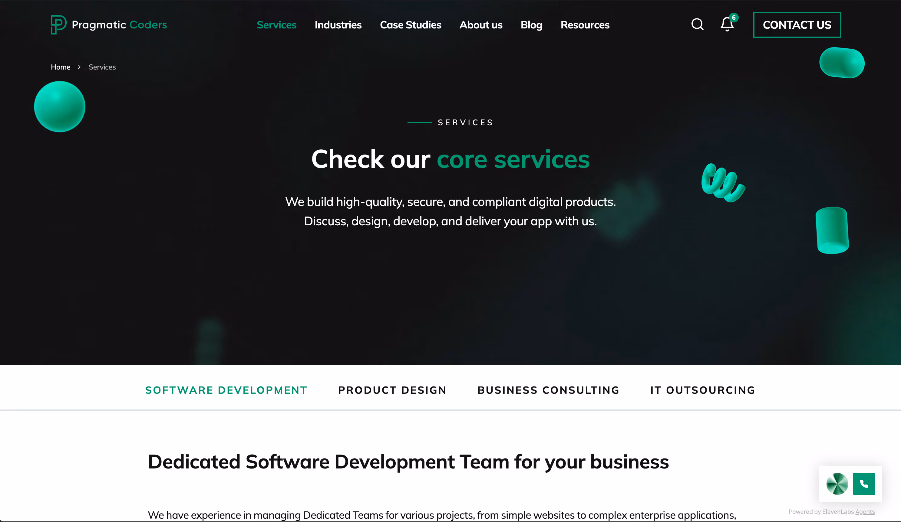 The hero section of Programmatic Coders.