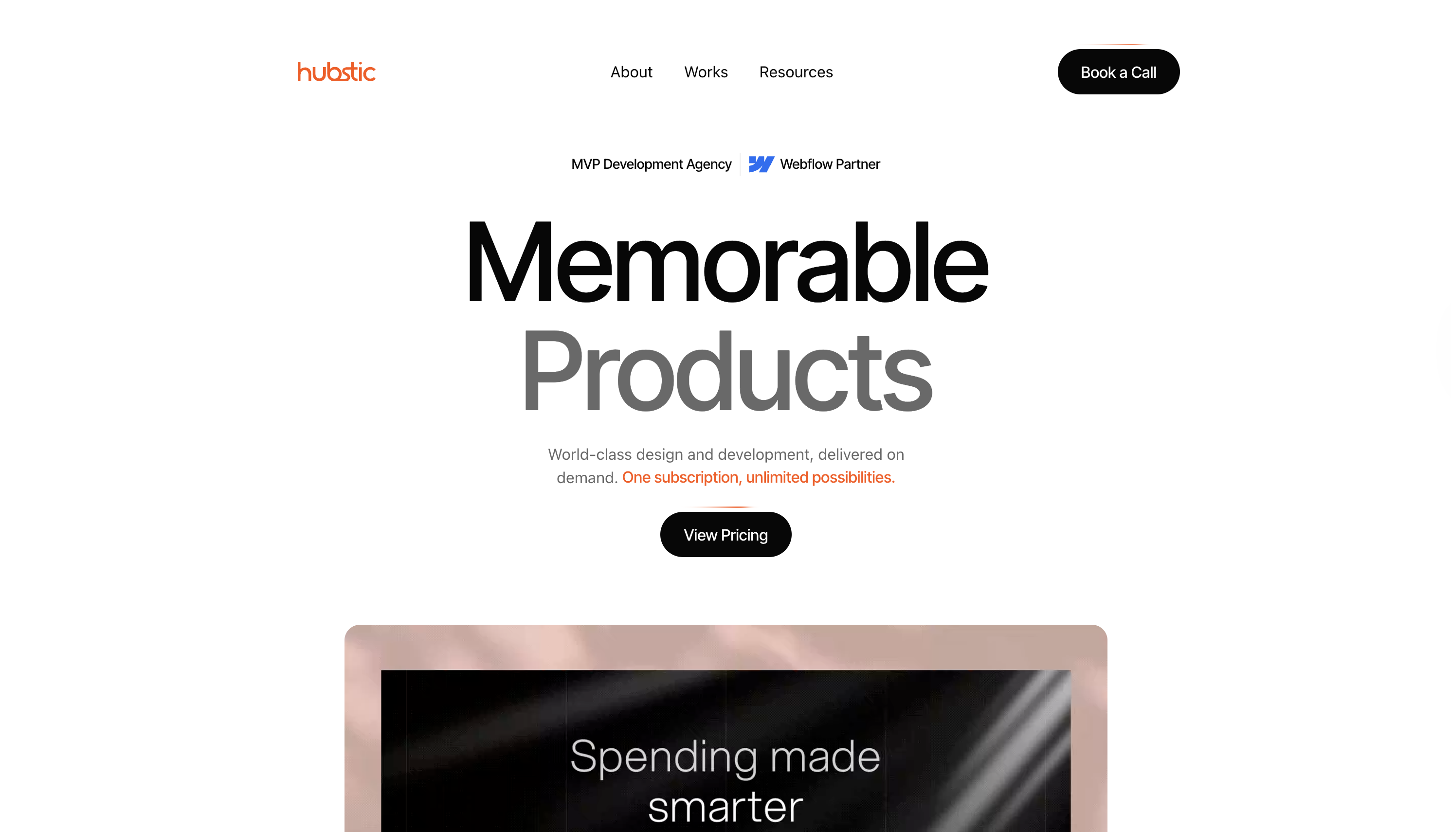 The Hubstic landing page.