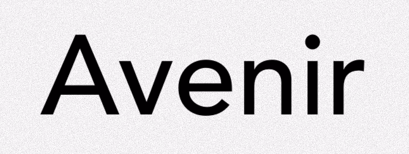 An image with the text: Avenir.
