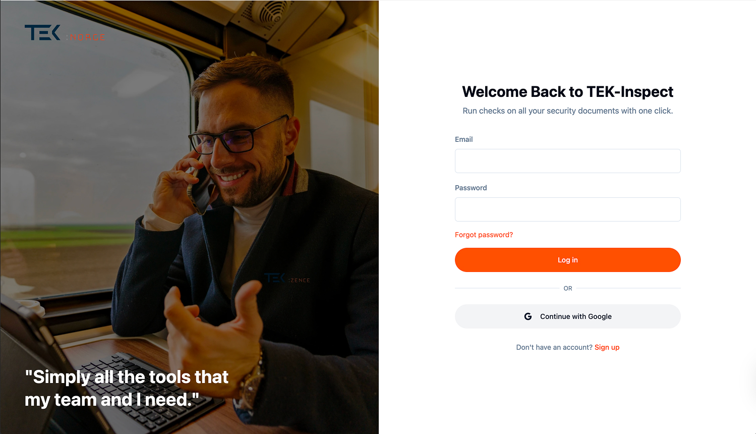 The image of the MVP developed for Tek-Zence