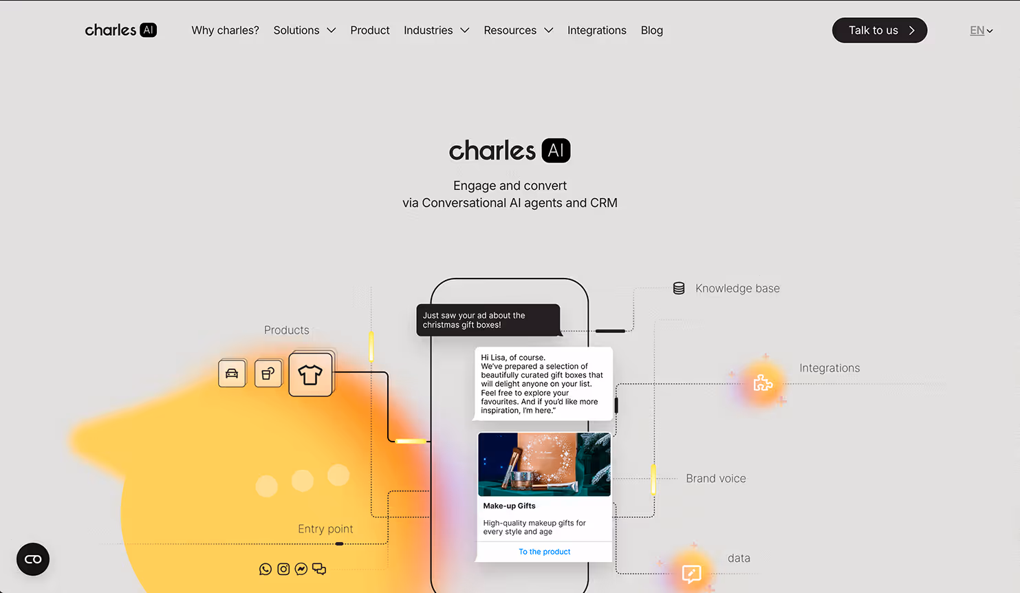 The screenshot of Charles GmbH landing page.