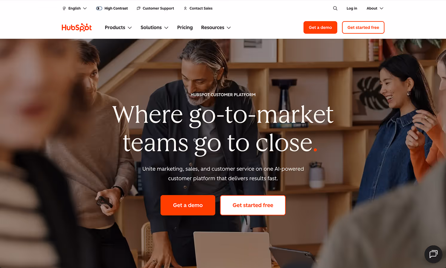 The screenshot of Hubspot Marketing tool.