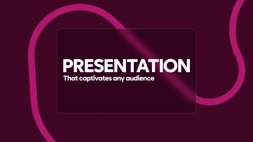 How to create a multimedia presentation purple posted with white text.