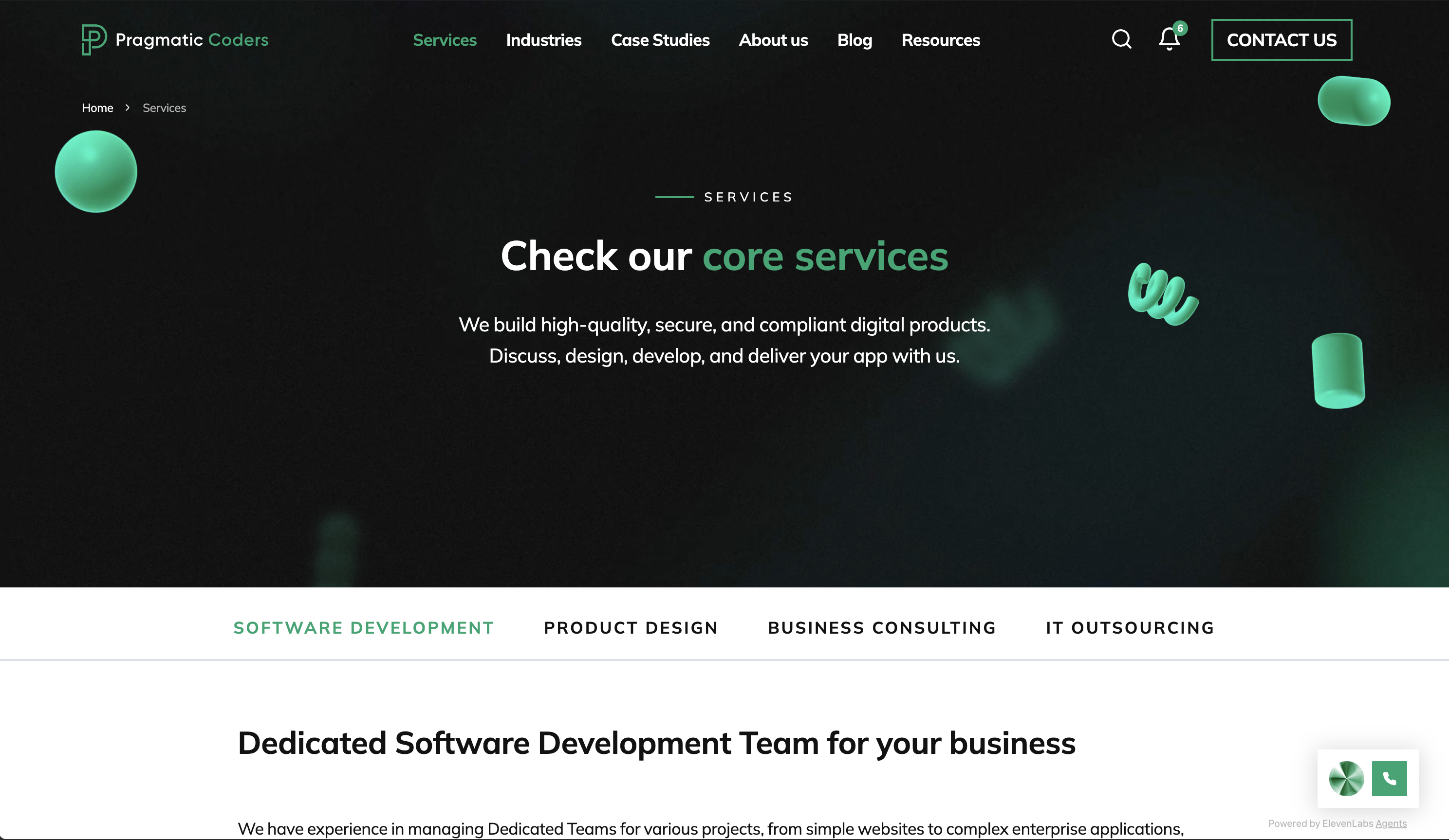 The hero section of Programmatic Coders.