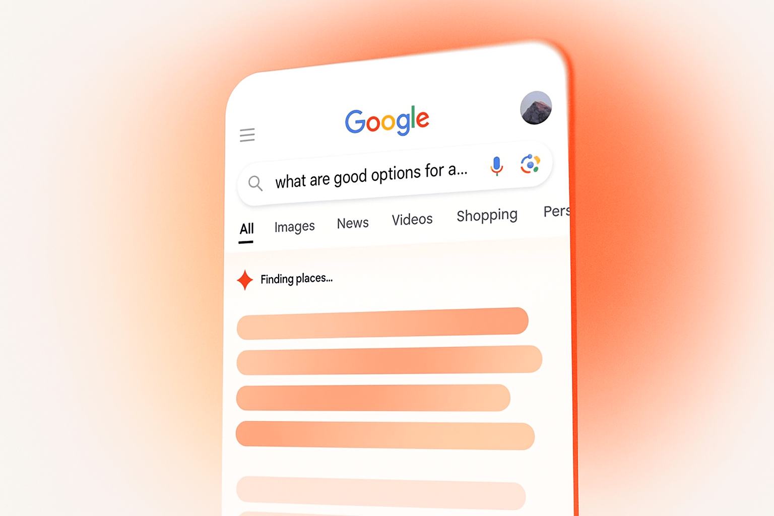 The illustration of the new generative AI feature of Google search.