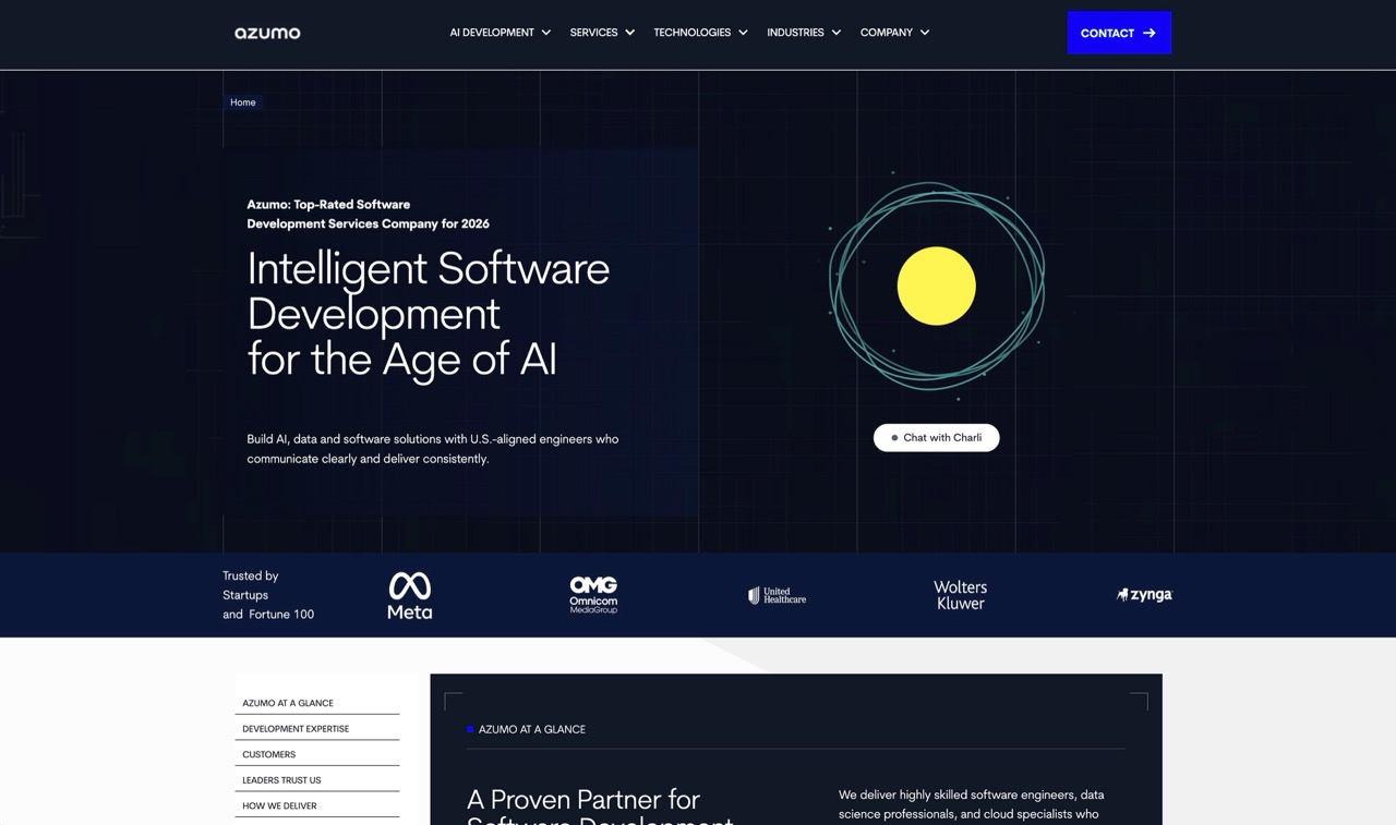 Azumo's homepage.