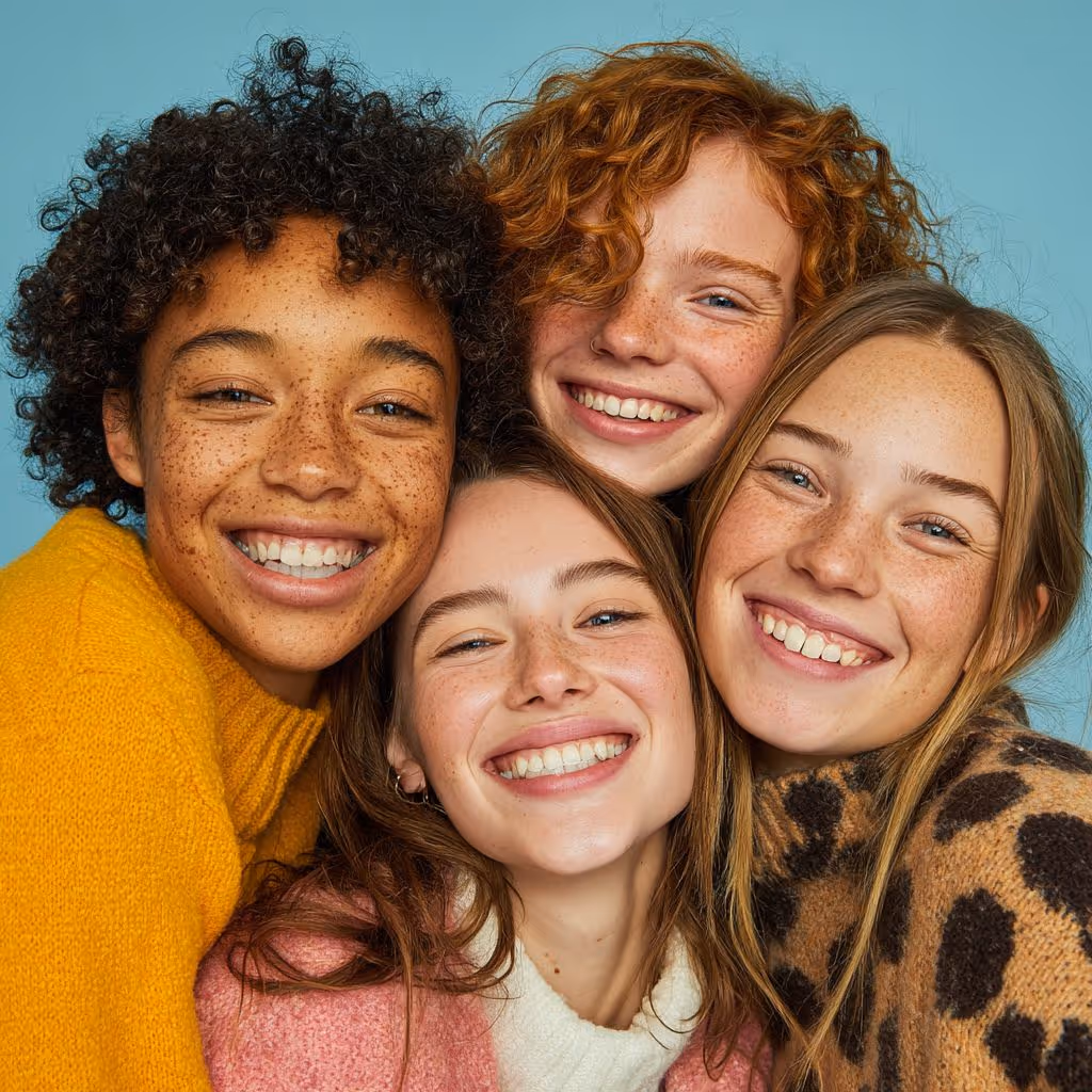 lächelnde Gruppe von Teenagern
