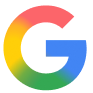 Google logo with a multicolored 'G' in red, yellow, green, and blue.