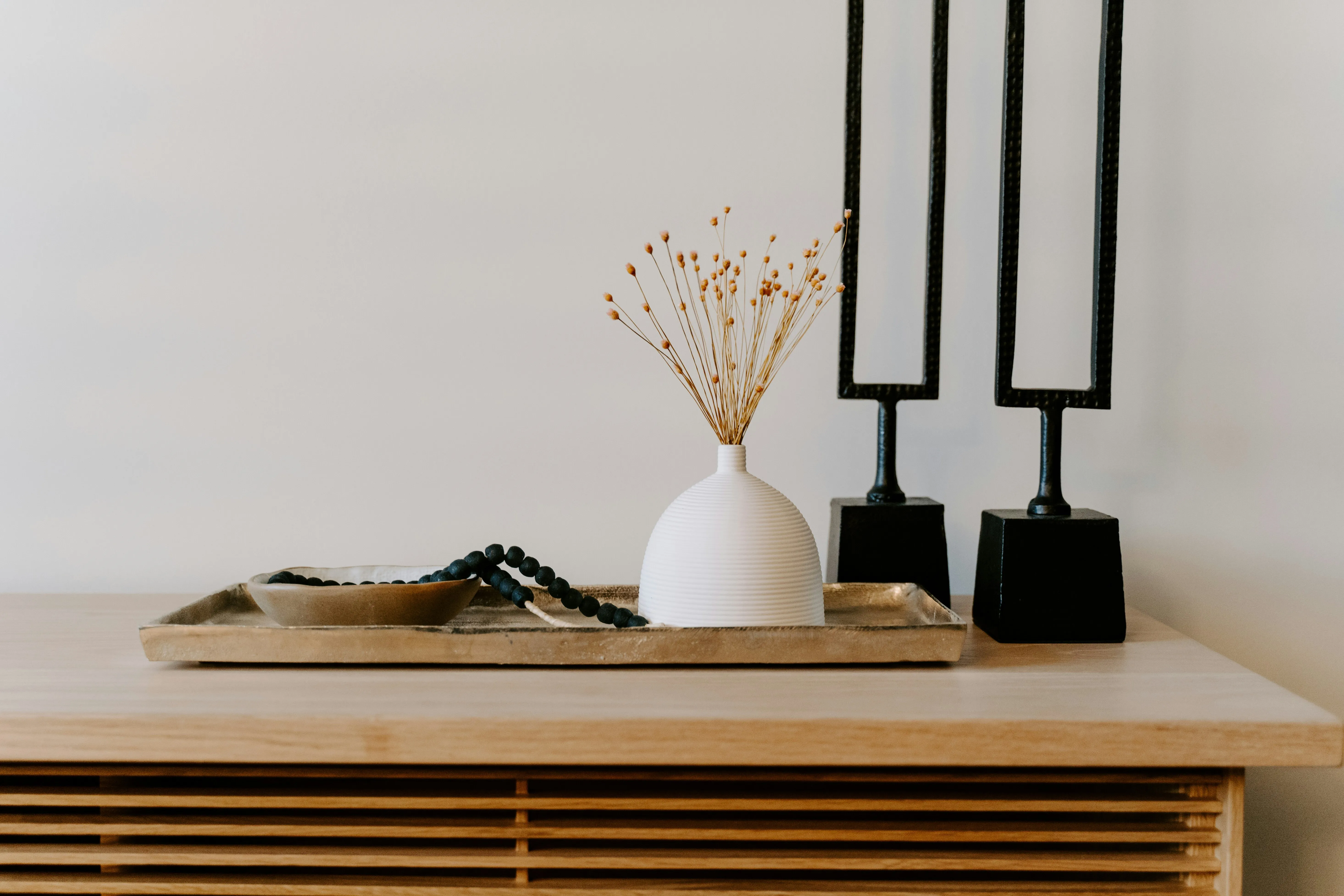 entrance table and decor stock image