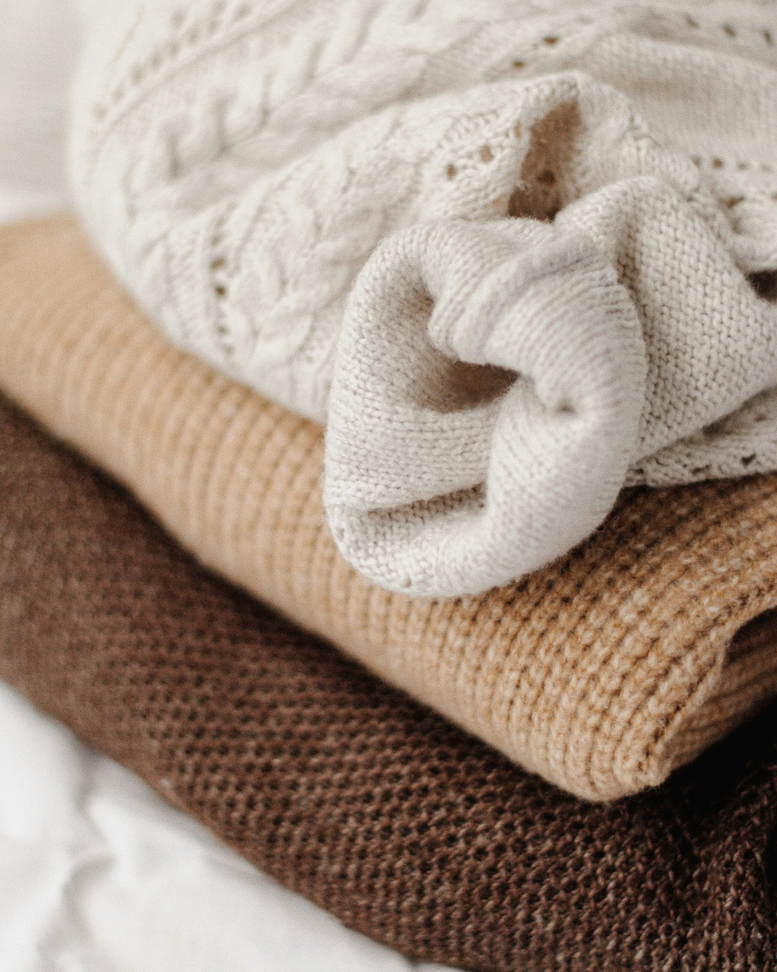 blankets folded stock image