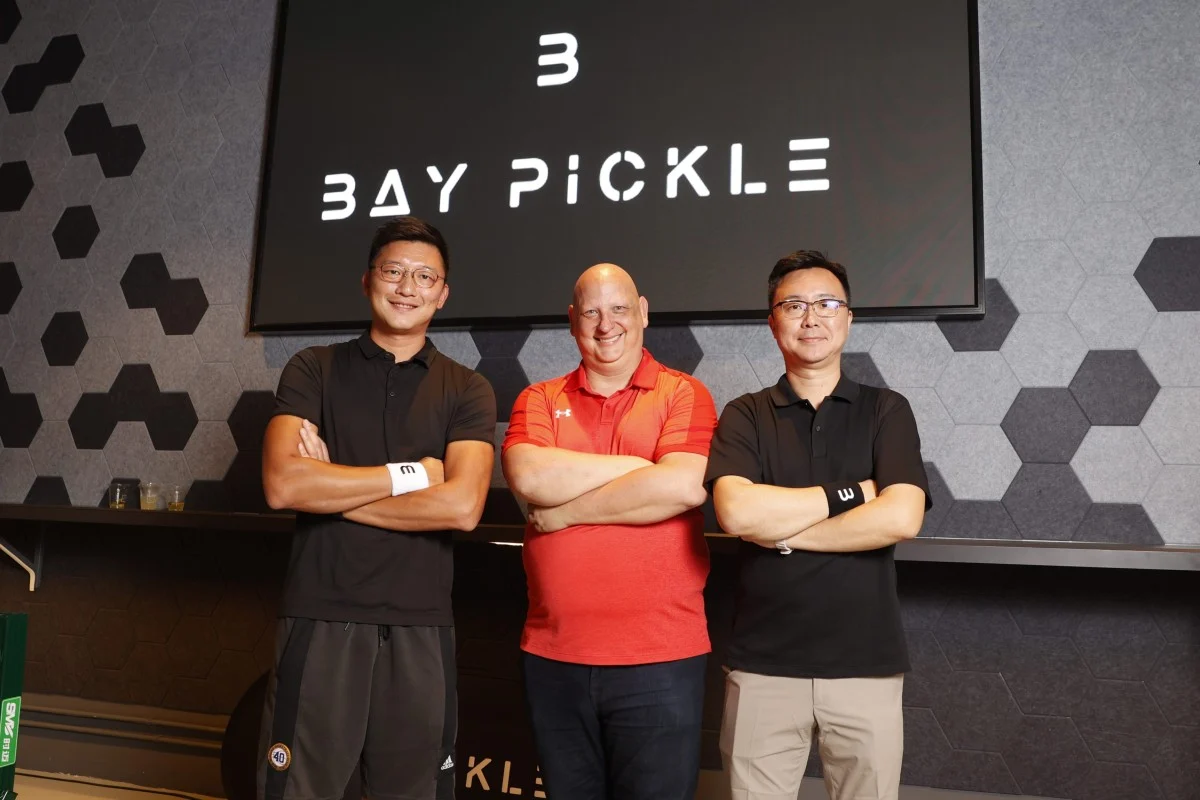 Steve Kuhn, the Pickleball King with Bay Pickle Founders, Albert Fung and Ken Deng