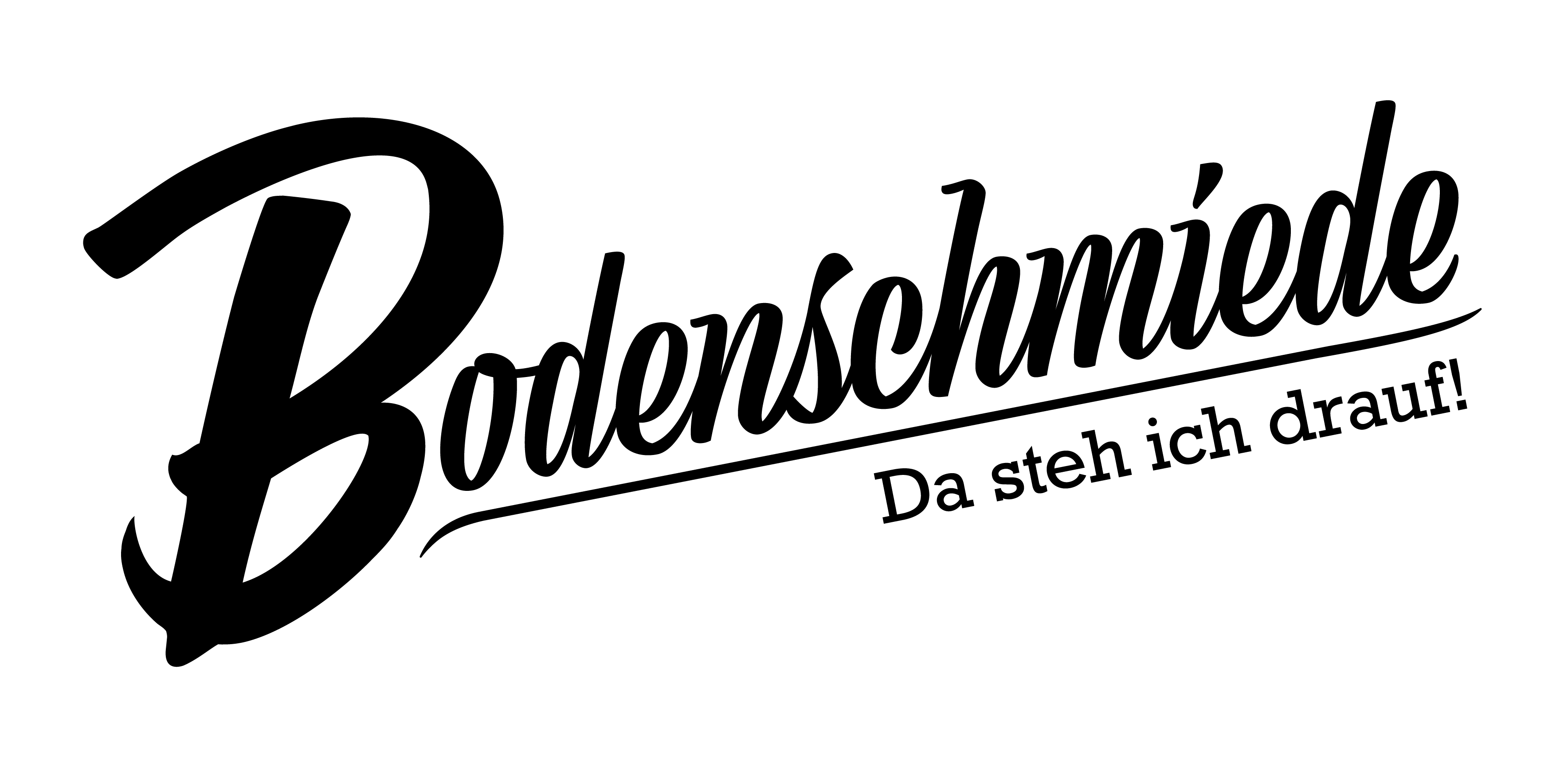 Logo der Bodenschmiede mit handschriftlichem Schriftzug – Fachbetrieb für Bodenarbeiten
