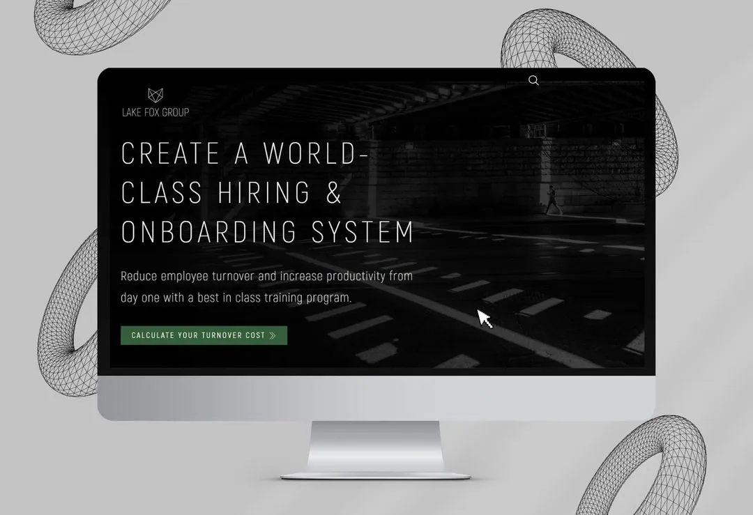 Screenshot of Lake Fox Group's homepage mockup designed by Joseph Potential