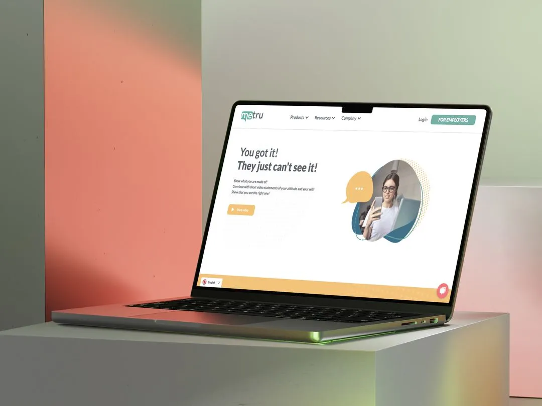 Screenshot of Metru's homepage mockup designed by Joseph Potential