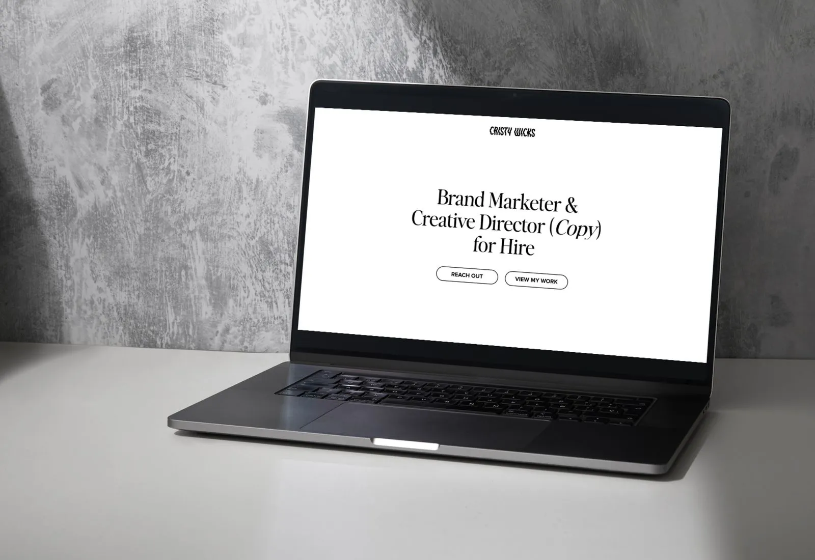 Screenshot of Cristy wick's homepage mockup designed by Joseph Potential