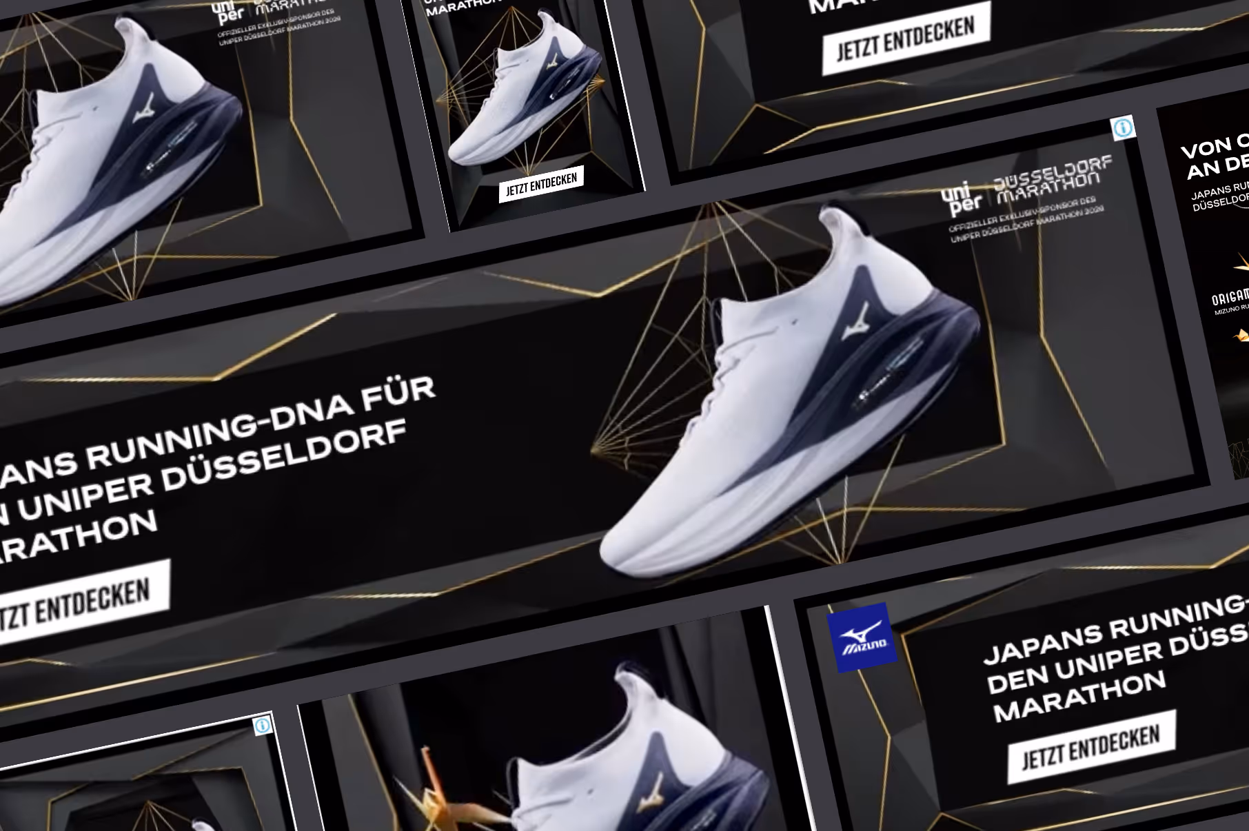 Mizuno Running Shoe Ad Collage